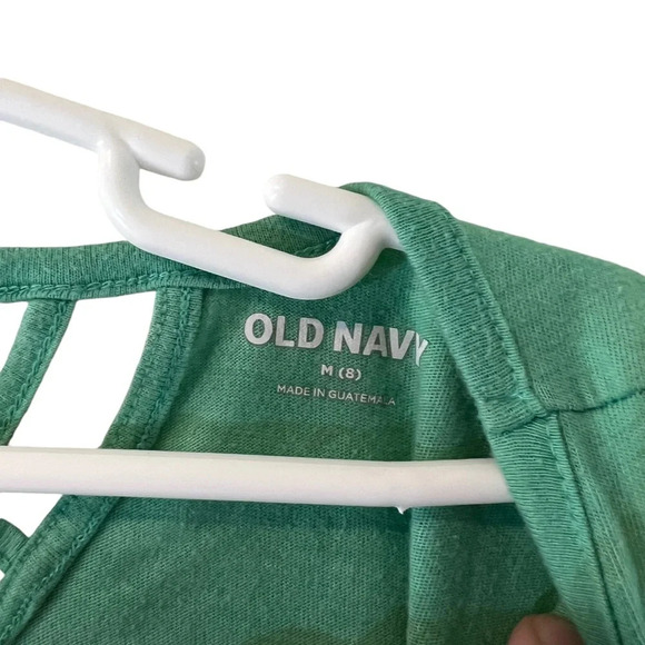 Old Navy Girls T Shirt Medium 8 Cross Cross Back Rainbow Flower Graphic Colorful - Picture 5 of 6